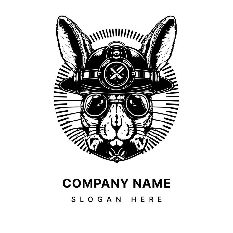 lapin avec une steampunk chapeau une unique et mémorable logo illustration vecteur