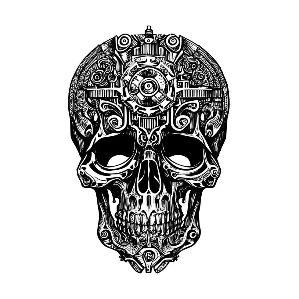 steampunk crâne logo combine le nervosité de une classique crâne conception avec le complexe détails de steampunk mode. le résultat est frappant et captivant image cette incarne le Créatif et rebelle vecteur