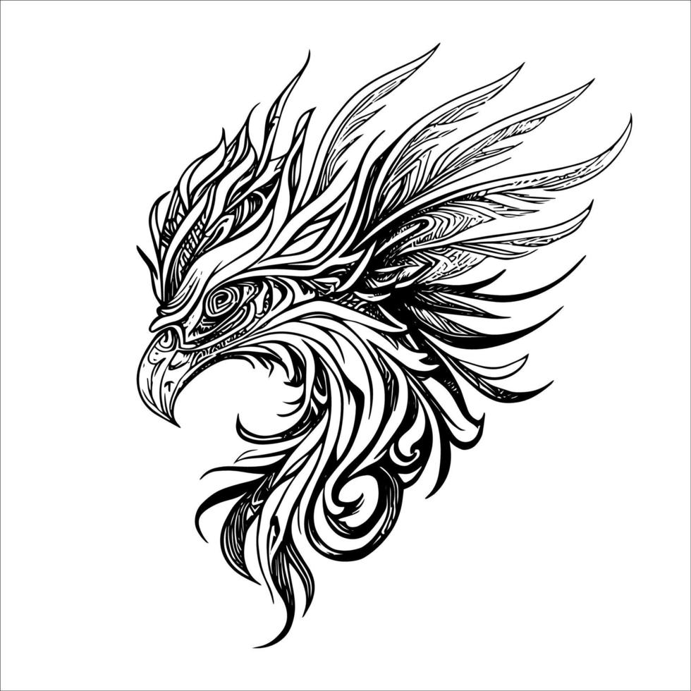 Aigle tribal tatouage conception est une puissant et majestueux symbole de force, courage, et liberté vecteur