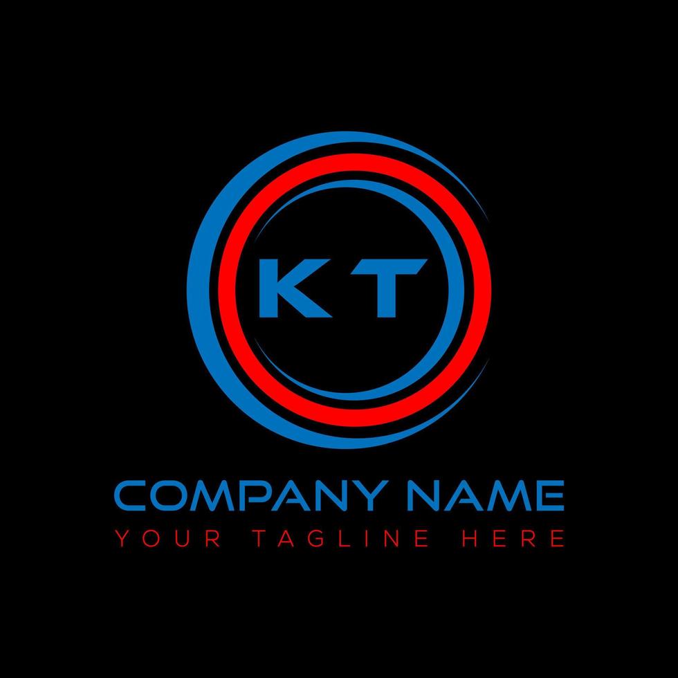 kt lettre logo Créatif conception. kt unique conception. vecteur