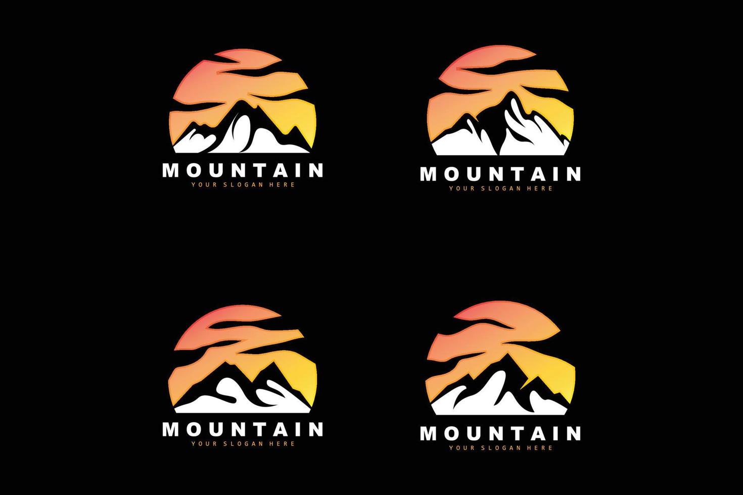 création de logo de montagne, lieu de vecteur pour randonneur amoureux de la nature