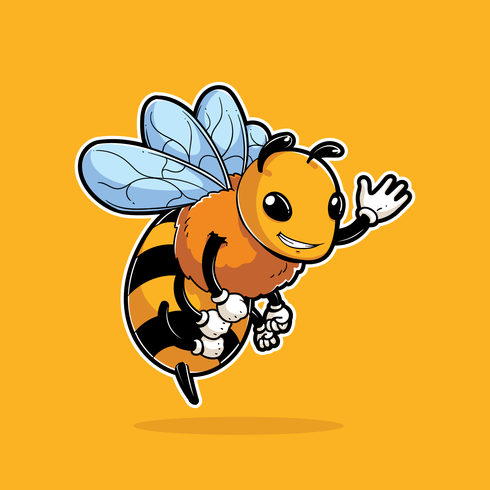 Mascotte des insectes abeilles vecteur