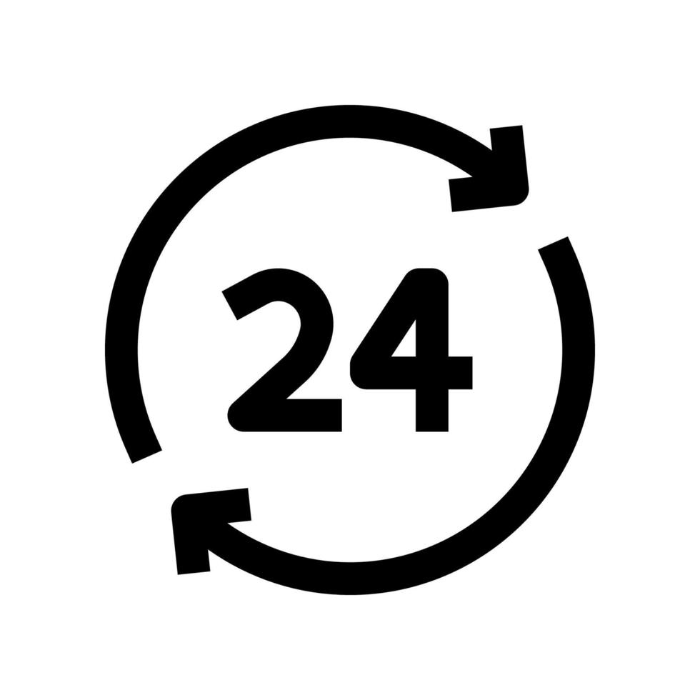 24 heures icône pour votre site Internet, mobile, présentation, et logo conception. vecteur