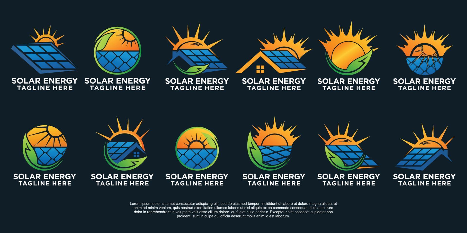 ensemble solaire énergie logo conception Facile concept prime vecteur