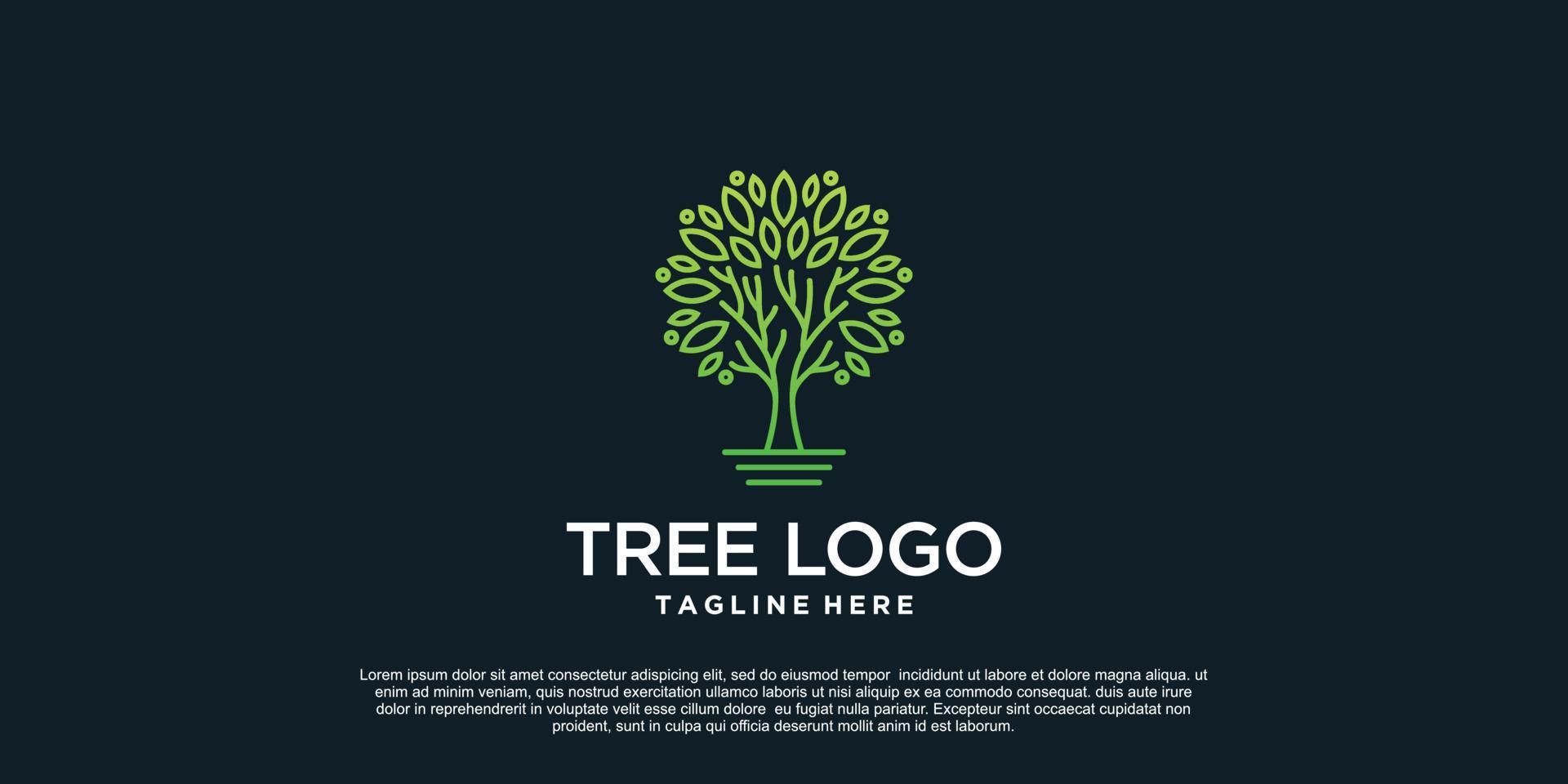 arbre logo conception Facile concept prime vecteur