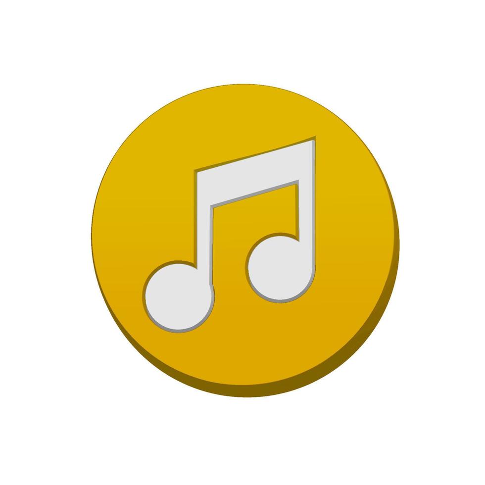 la musique icône Orange Couleur 3d réaliste vecteur