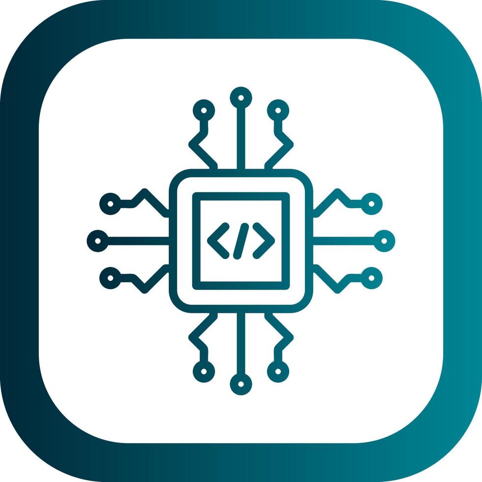 conception d'icône de vecteur de processeur de code