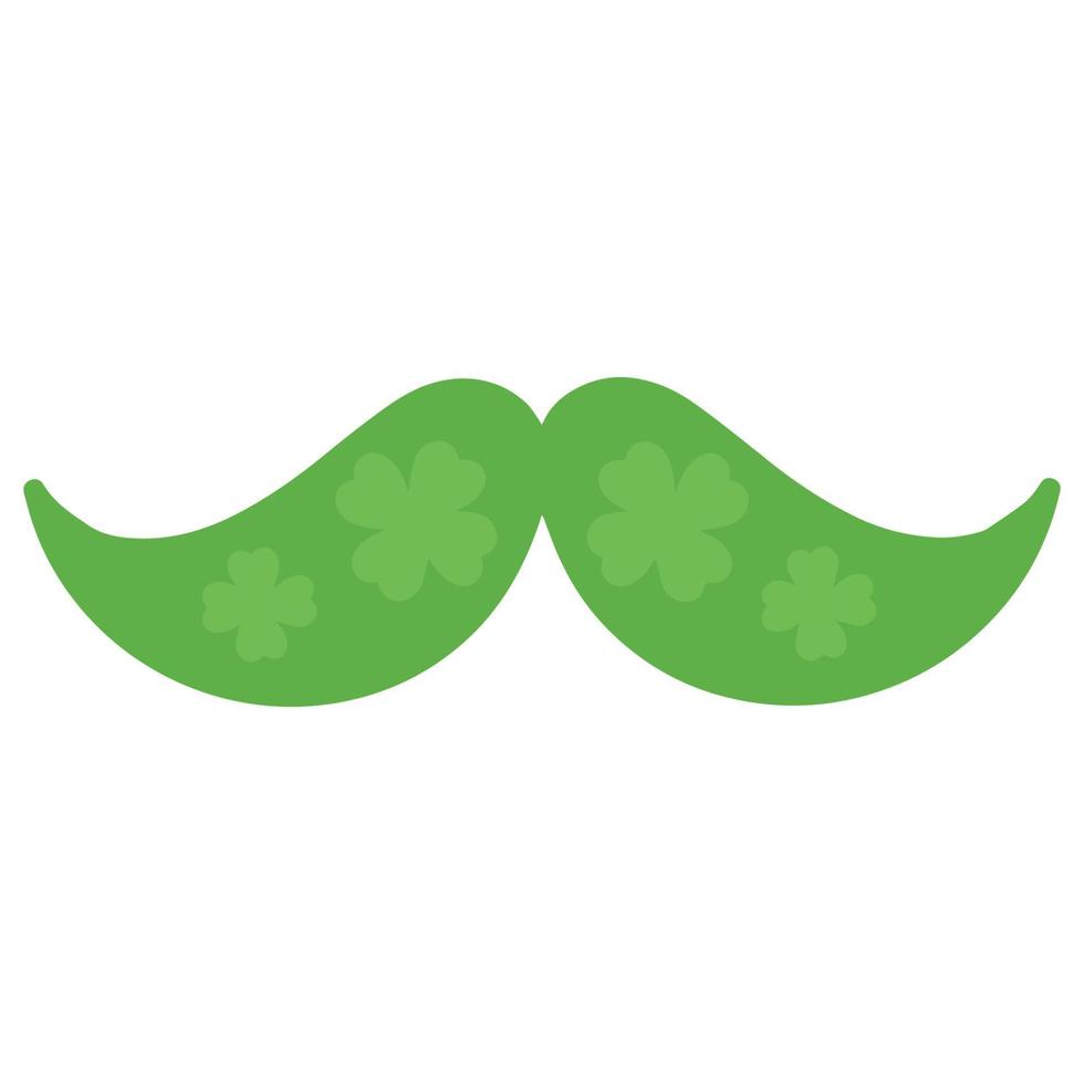 vert moustache avec quatre feuilles trèfle. st. patrick's moustache vecteur isolé image.