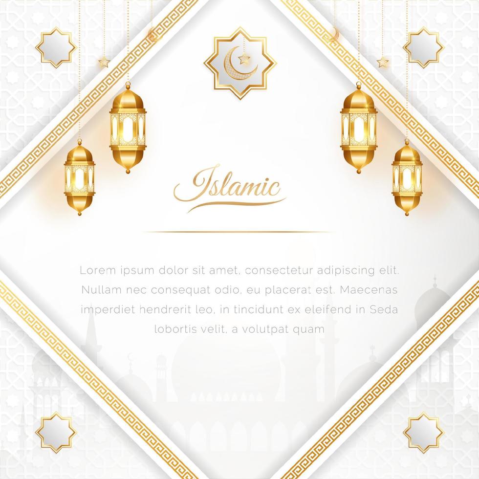 islamique arabe luxe Contexte avec géométrique modèle et magnifique ornement vecteur