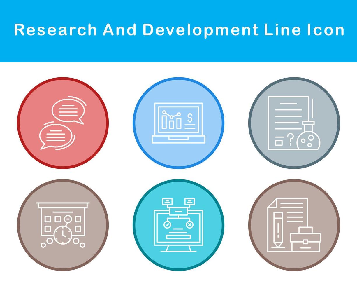 recherche et développement vecteur icône ensemble