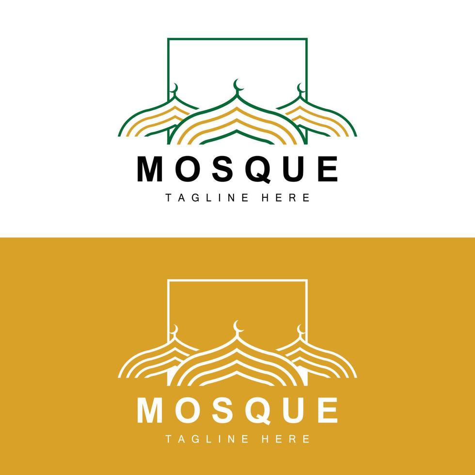 mosquée logo, islamique culte conception, eid Al fitr mosquée bâtiment vecteur icône modèle, Ramadan, eid Al adha