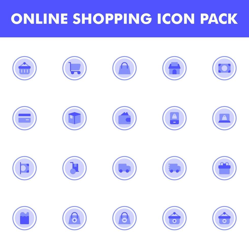 pack d'icônes de magasinage en ligne vecteur
