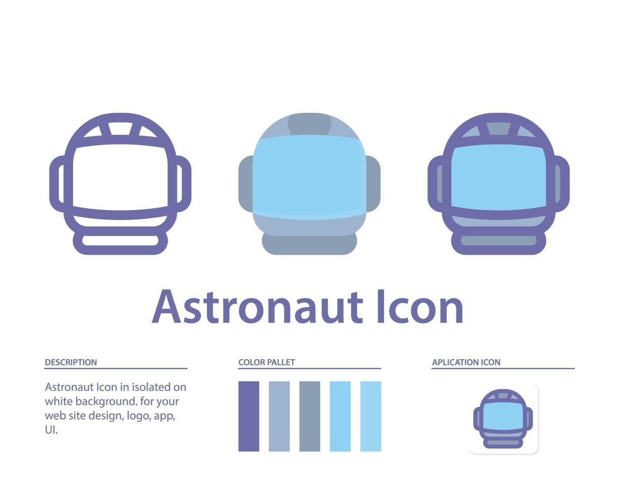 icône de l'astronaute isolé sur fond blanc. pour la conception de votre site Web, logo, application, interface utilisateur. illustration graphique vectorielle et trait modifiable. eps 10. vecteur