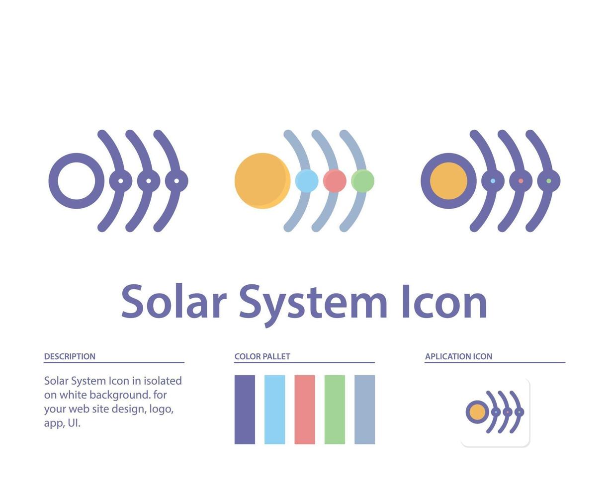 icône du système solaire isolé sur fond blanc. pour la conception de votre site Web, logo, application, interface utilisateur. illustration graphique vectorielle et trait modifiable. eps 10. vecteur