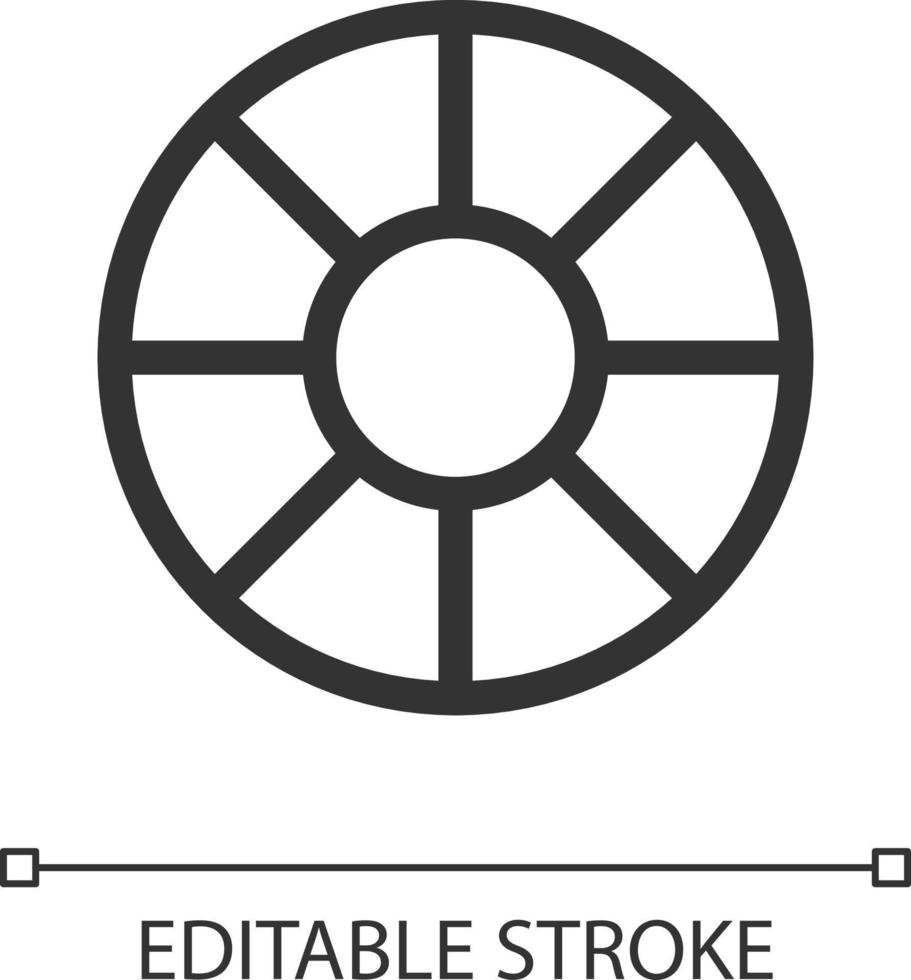 lentille filtre pixel parfait linéaire ui icône. objectif verre accessoire. optique effets. interface graphique, ux conception. contour isolé utilisateur interface élément pour app et la toile. modifiable accident vasculaire cérébral vecteur