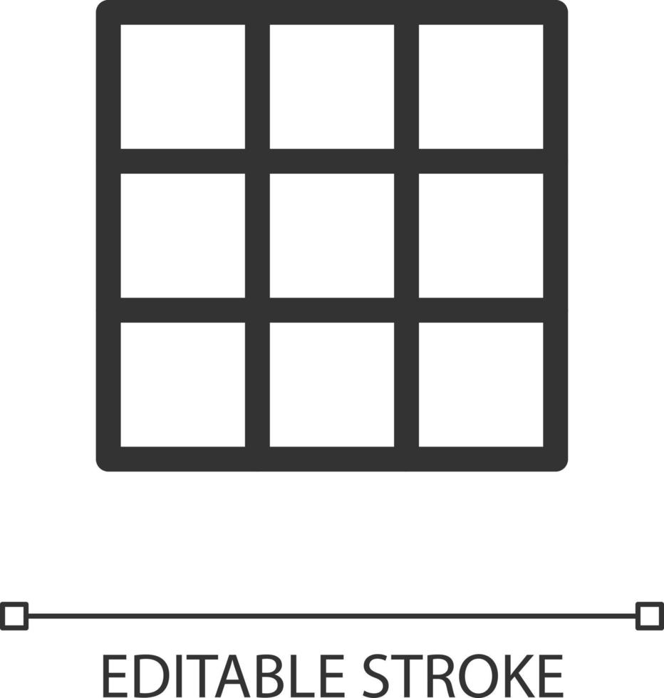 règle de tiers la grille pixel parfait linéaire ui icône. photo composition. partage photo. interface graphique, ux conception. contour isolé utilisateur interface élément pour app et la toile. modifiable accident vasculaire cérébral vecteur