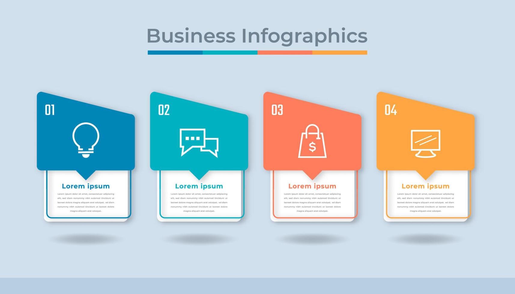 diagramme de processus de visualisation des données d'entreprise infographie de la chronologie. graphique de diagramme abstrait avec étapes, options vecteur