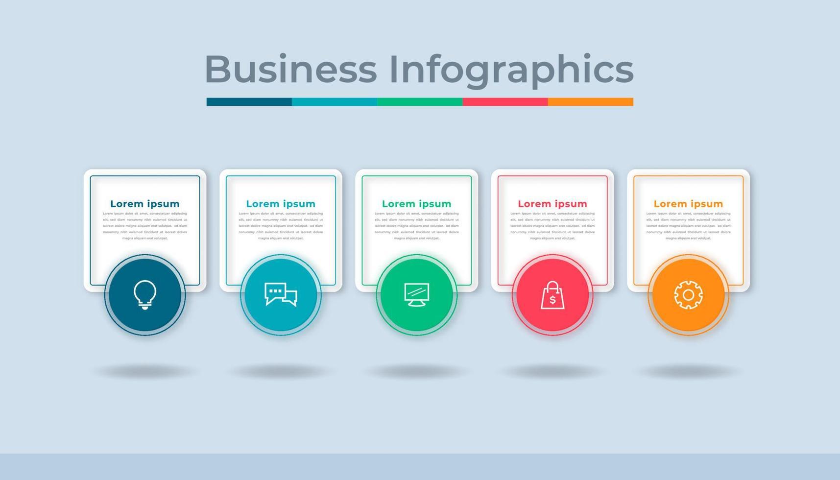 diagramme de processus de visualisation des données d'entreprise infographie de la chronologie. graphique de diagramme abstrait avec étapes, options vecteur