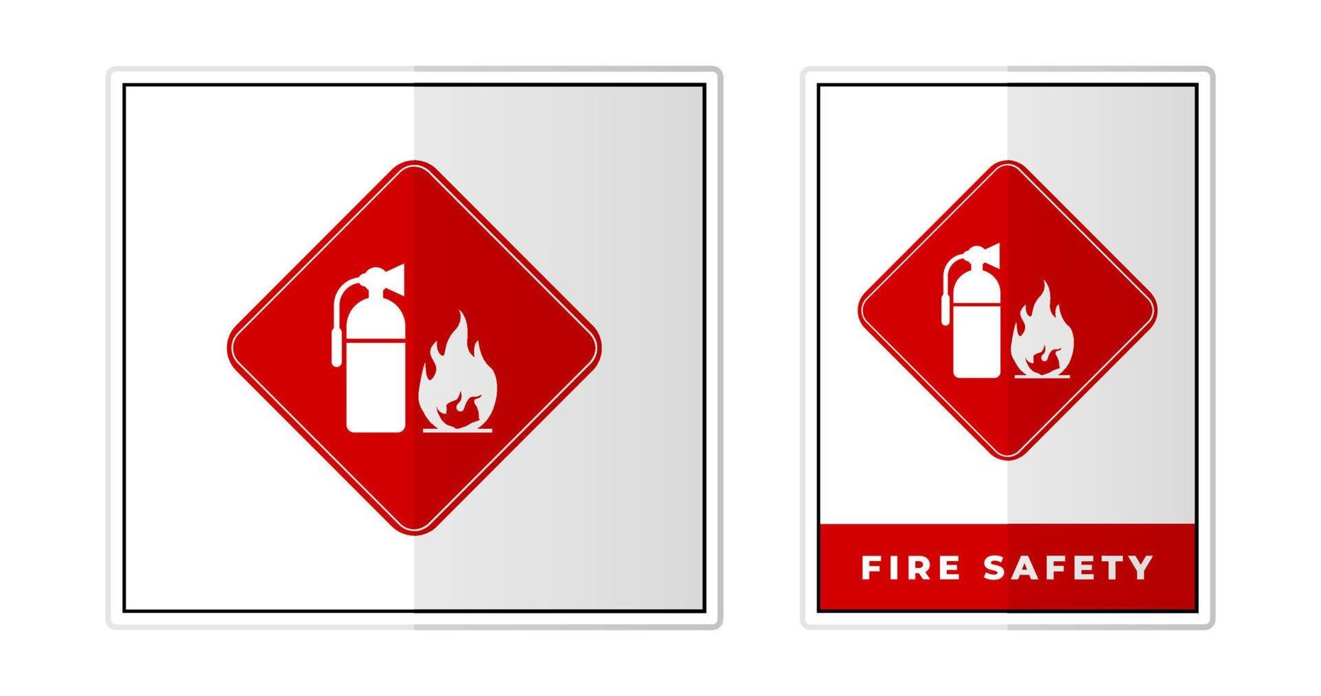 Feu sécurité rouge signe étiquette symbole icône vecteur illustration