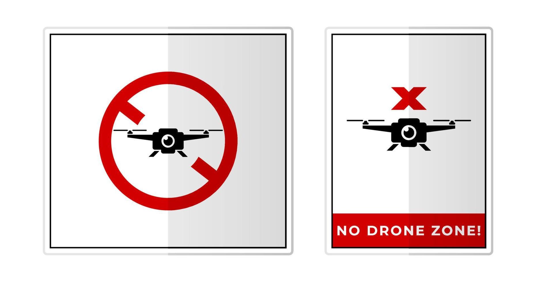 non drone zone signe étiquette symbole icône vecteur illustration