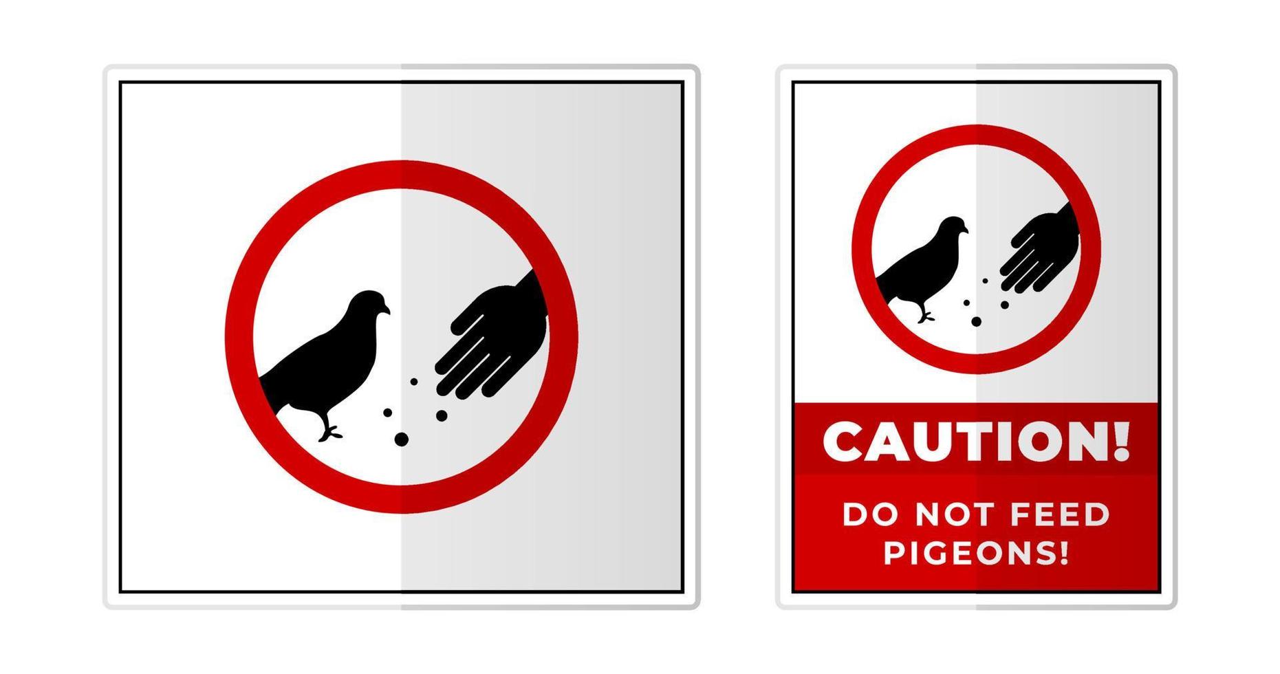 faire ne pas alimentation pigeons signe étiquette symbole icône vecteur illustration