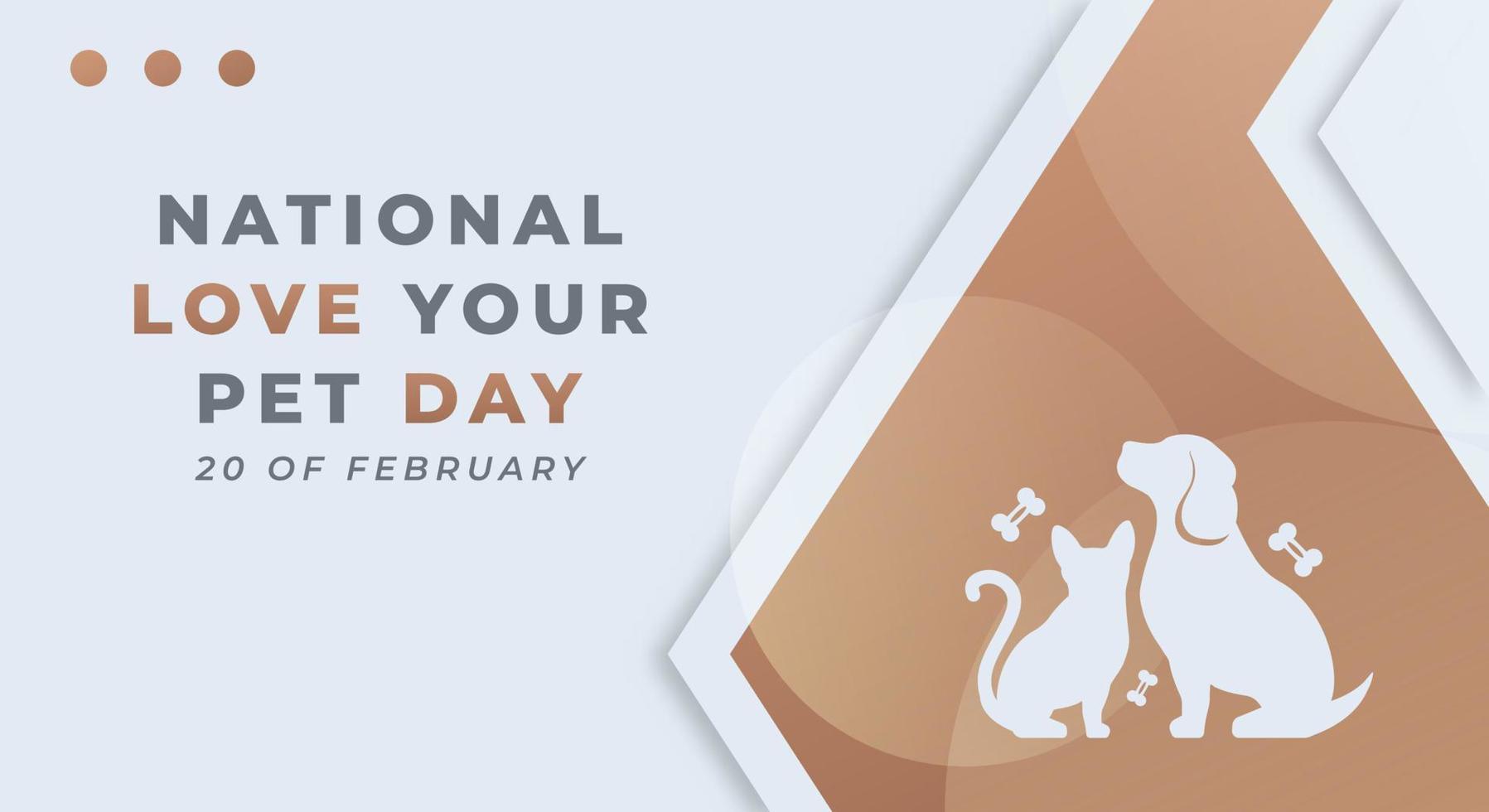 joyeux jour national de l'amour de votre animal de compagnie illustration de conception vectorielle de célébration de février. modèle pour l'arrière-plan, l'affiche, la bannière, la publicité, la carte de voeux ou l'élément de conception d'impression vecteur