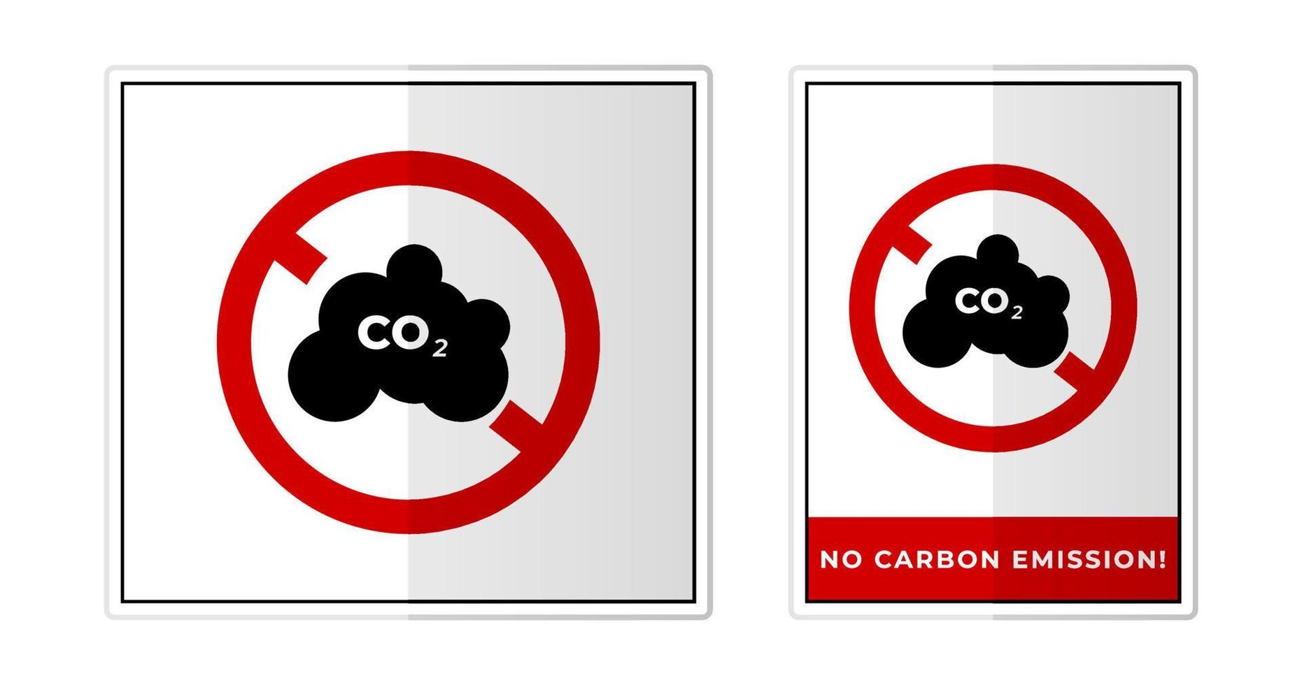 non carbone émission signe étiquette symbole icône vecteur illustration