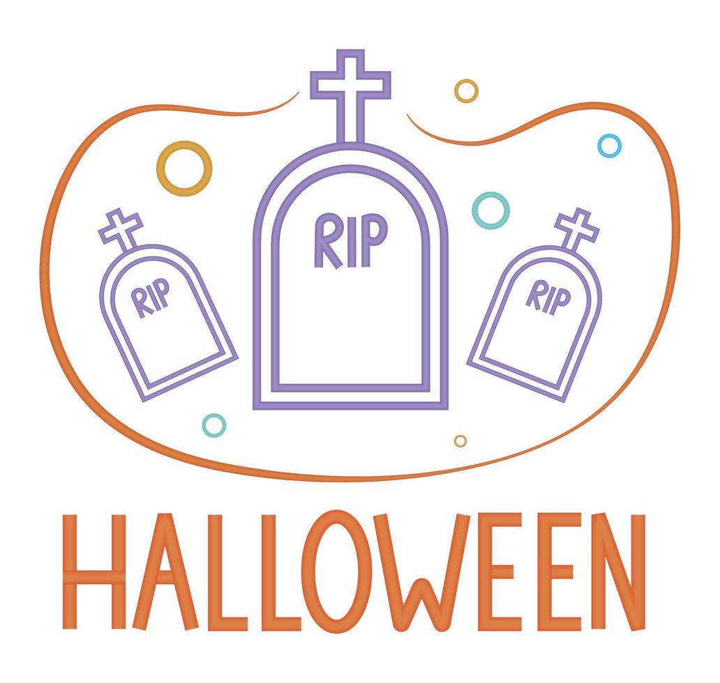 Halloween caractères et pierre tombale vecteur