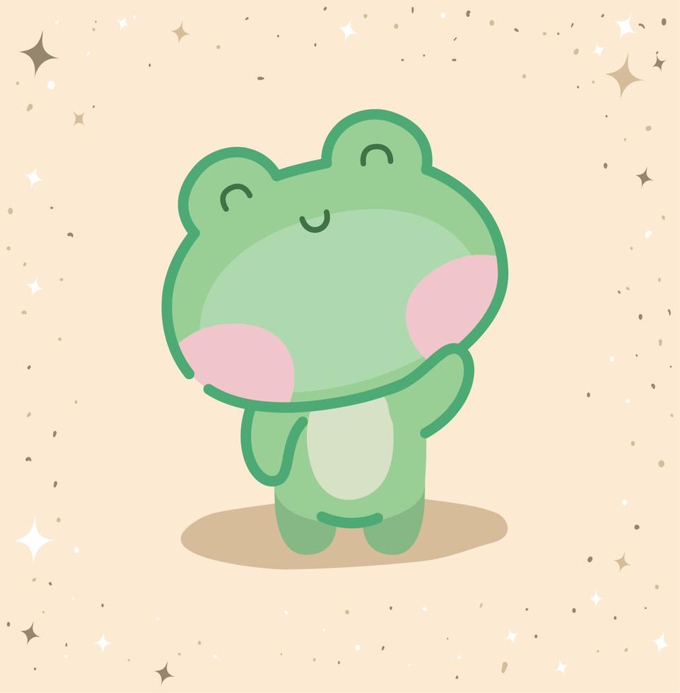 kawaii grenouille carte vecteur