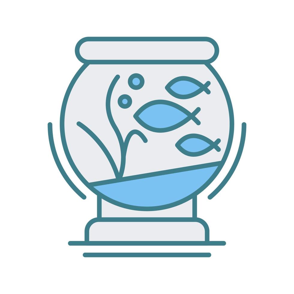 icône de vecteur de bocal à poissons