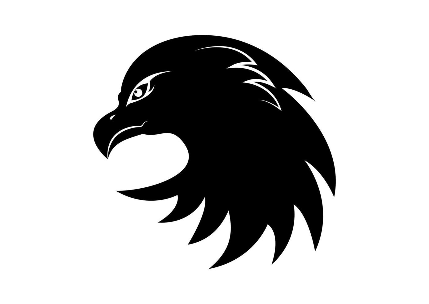 Aigle tête silhouette logo conception vecteur illustration