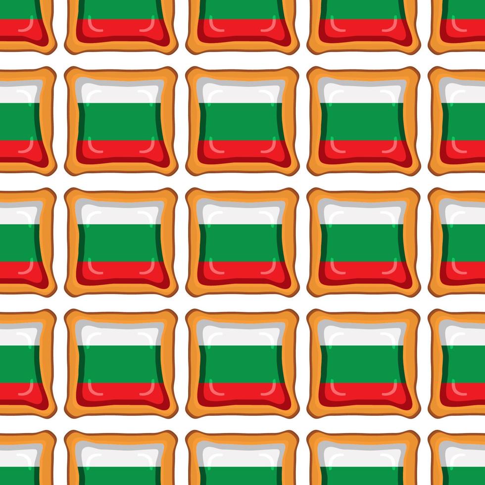 modèle biscuit avec drapeau pays Bulgarie dans savoureux biscuit vecteur