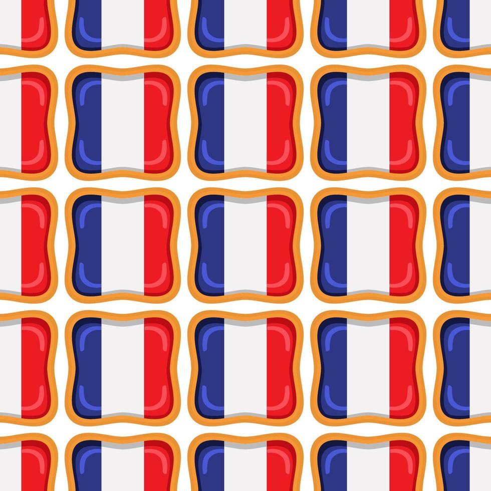 modèle biscuit avec drapeau pays France dans savoureux biscuit vecteur