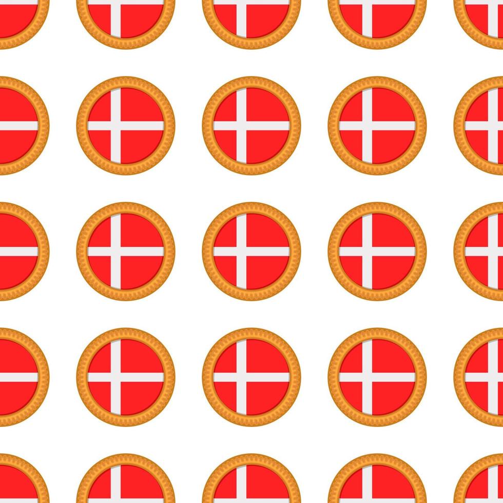 modèle biscuit avec drapeau pays Danemark dans savoureux biscuit vecteur