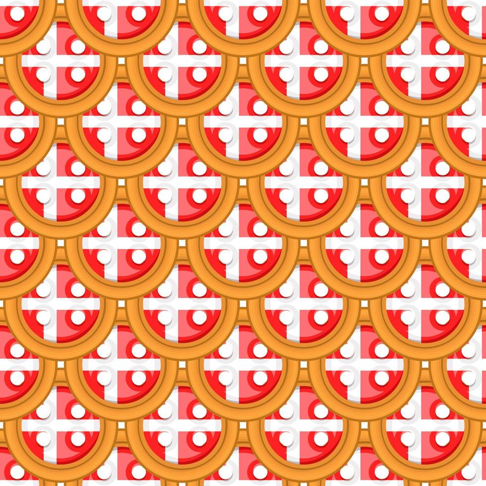 modèle biscuit avec drapeau pays Danemark dans savoureux biscuit vecteur