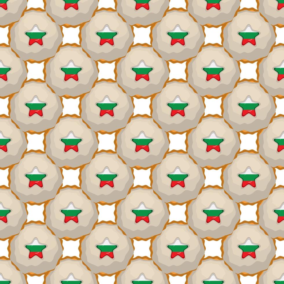 modèle biscuit avec drapeau pays Bulgarie dans savoureux biscuit vecteur