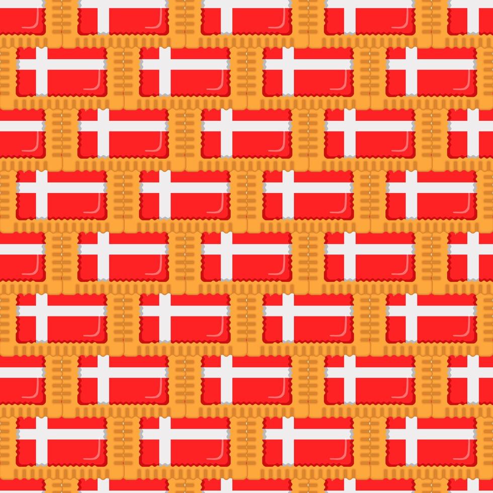 modèle biscuit avec drapeau pays Danemark dans savoureux biscuit vecteur