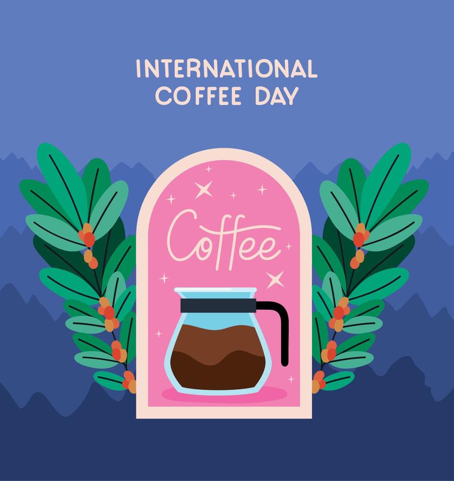 affiche de la journée internationale du café vecteur