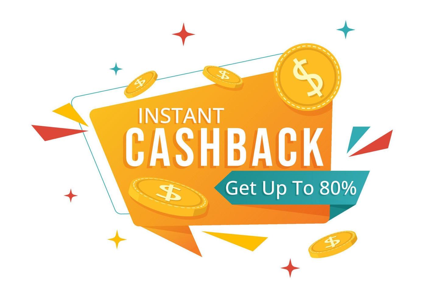 cashback illustration avec financier Paiement à argent en espèces retour un service pour une acheteur dans plat dessin animé main tiré pour atterrissage page modèles vecteur