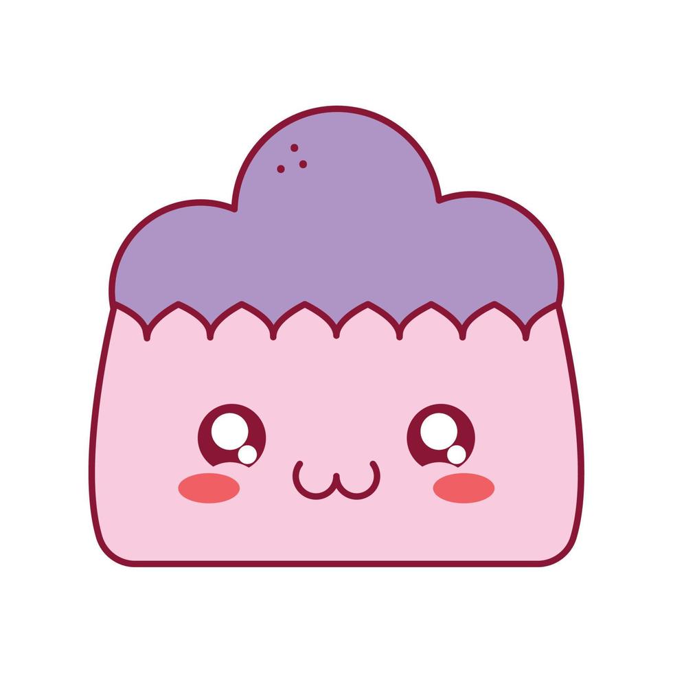 violet kawaii muffin vecteur