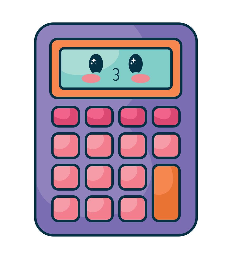 kawaii calculatrice conception vecteur