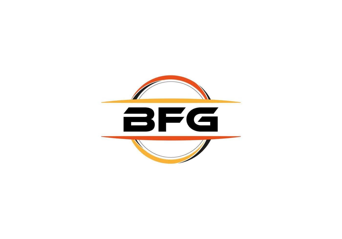 bfg lettre royalties ellipse forme logo. bfg brosse art logo. bfg logo pour une entreprise, entreprise, et commercial utiliser. vecteur