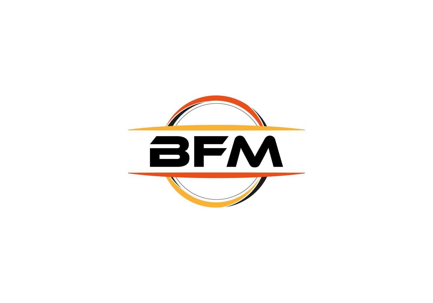 bfm lettre royalties ellipse forme logo. bfm brosse art logo. bfm logo pour une entreprise, entreprise, et commercial utiliser. vecteur