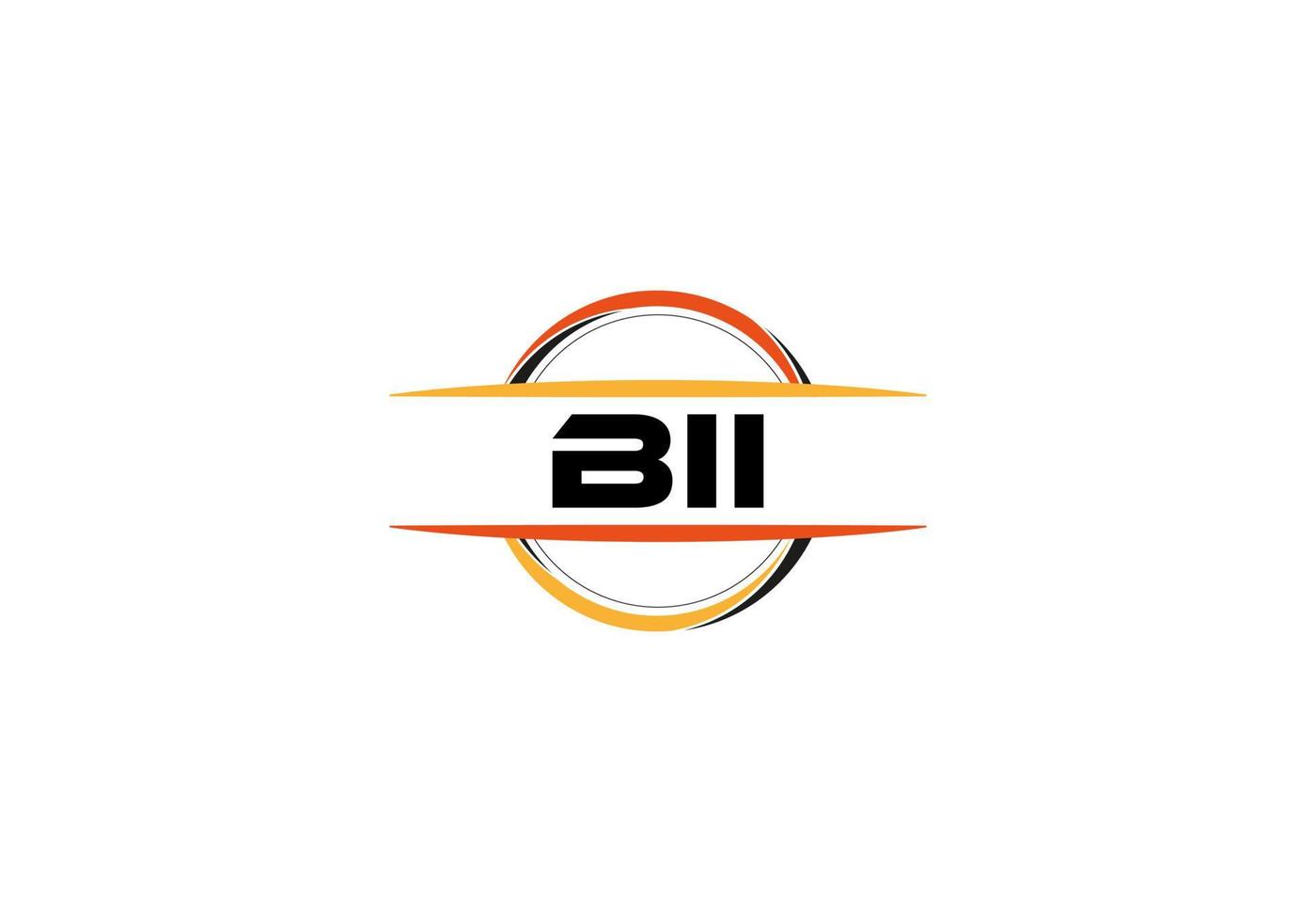 bii lettre royalties ellipse forme logo. bii brosse art logo. bii logo pour une entreprise, entreprise, et commercial utiliser. vecteur