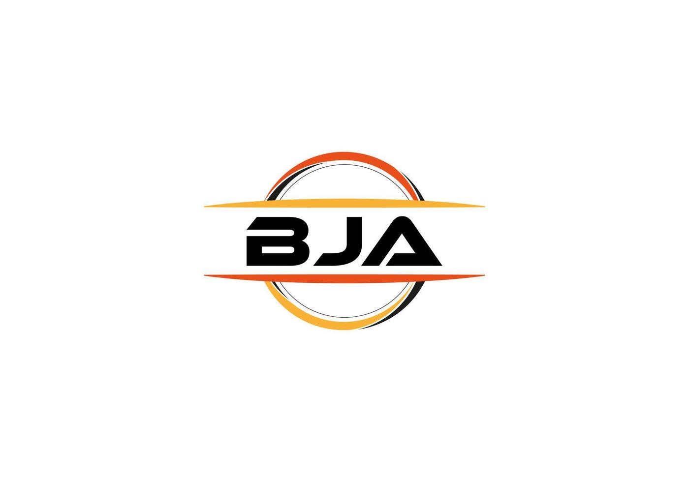 bja lettre royalties ellipse forme logo. bja brosse art logo. bja logo pour une entreprise, entreprise, et commercial utiliser. vecteur