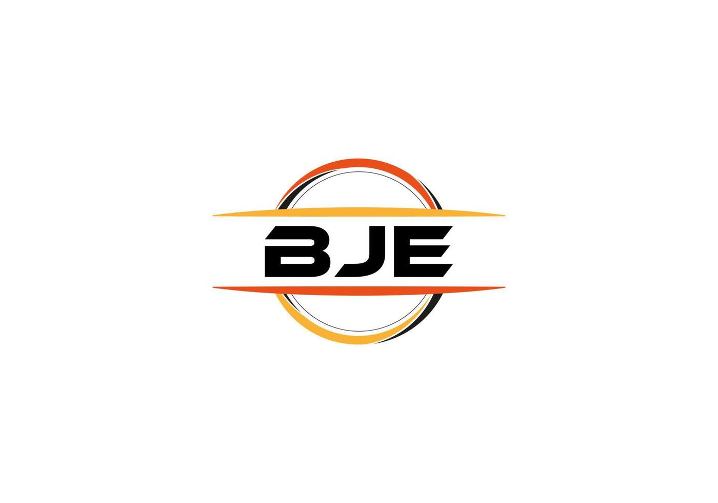 bje lettre royalties ellipse forme logo. bje brosse art logo. bje logo pour une entreprise, entreprise, et commercial utiliser. vecteur