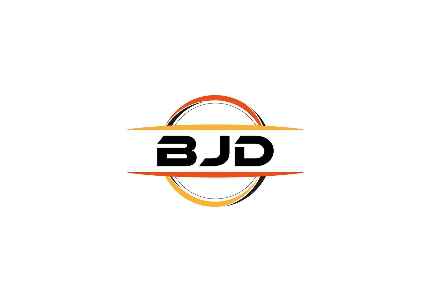 bjd lettre royalties ellipse forme logo. bjd brosse art logo. bjd logo pour une entreprise, entreprise, et commercial utiliser. vecteur