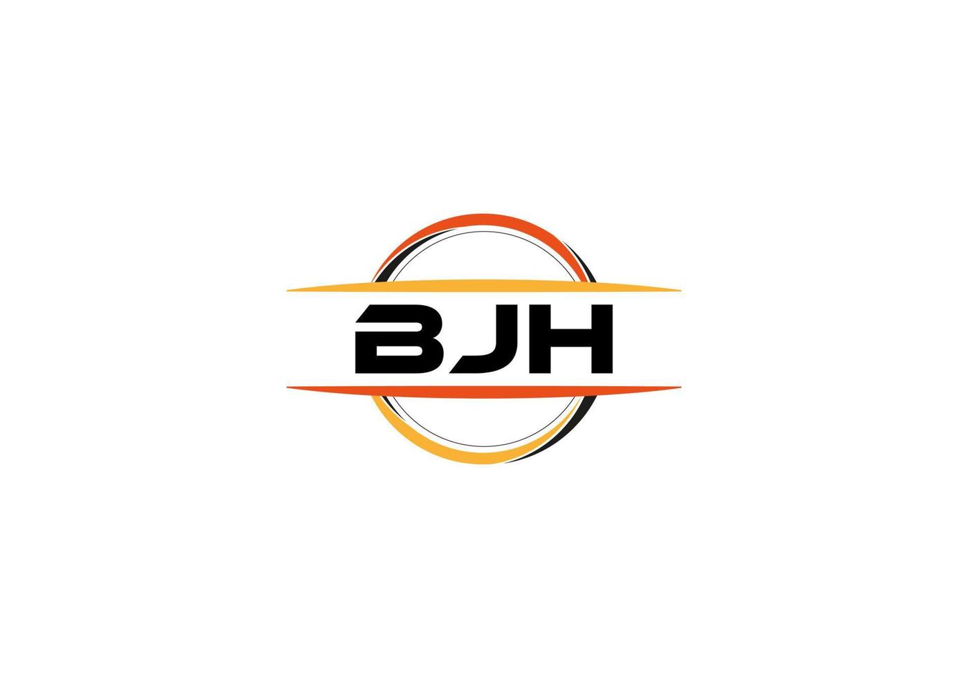 bjh lettre royalties ellipse forme logo. bjh brosse art logo. bjh logo pour une entreprise, entreprise, et commercial utiliser. vecteur