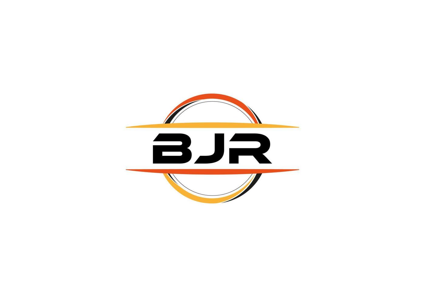 bjr lettre royalties ellipse forme logo. bjr brosse art logo. bjr logo pour une entreprise, entreprise, et commercial utiliser. vecteur