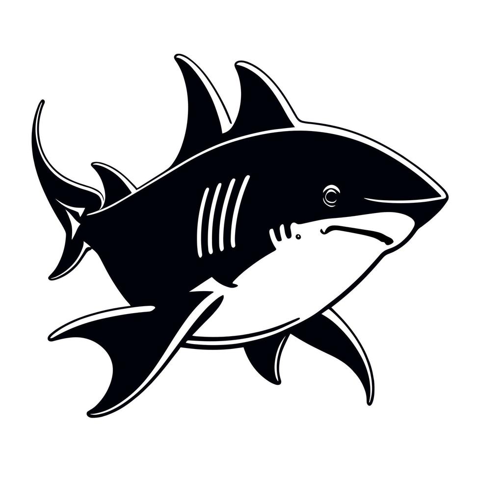 requin silhouette logo vecteur